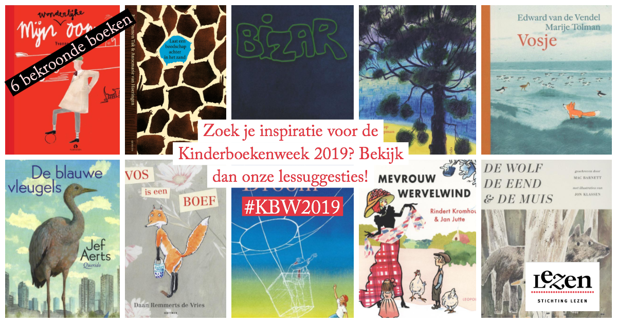 Kaften van alle 6 bekroonde kinderboeken