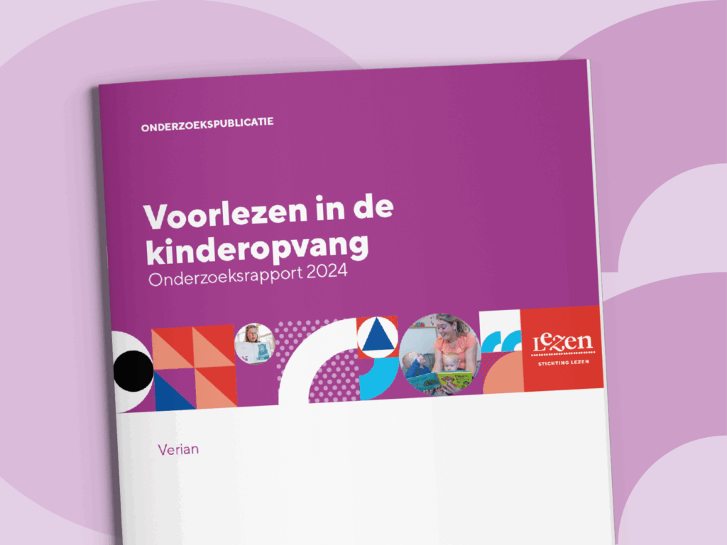 Voorlezen in de kinderopvang cover op paarse achtergrond